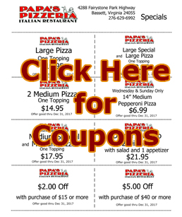 Papa's Pizza - Bassett - Menu & Hours - Order Delivery